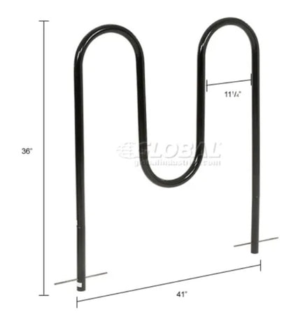 Global Industrial™ Wave Bike Rack, 5-Bike Capacity, Below Ground Mount, Black - PuriLite