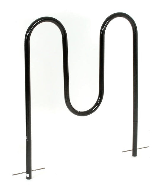 Global Industrial™ Wave Bike Rack, 5-Bike Capacity, Below Ground Mount, Black - PuriLite