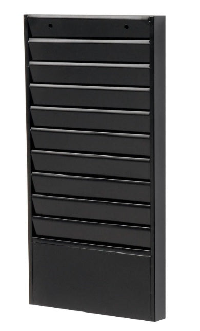 Global Industrial™ 10 Pockets - Medical Chart Hanging Wall File Holder - Black - PuriLite