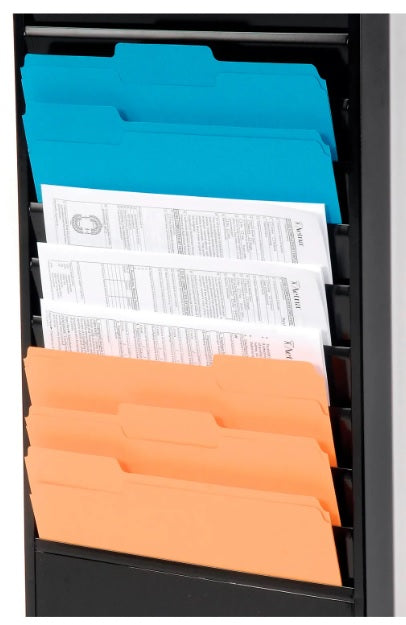Global Industrial™ 10 Pockets - Medical Chart Hanging Wall File Holder - Black - PuriLite