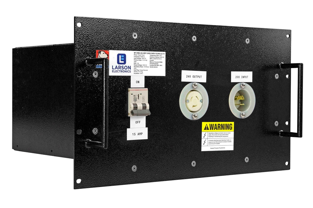 1 Phase Buck & Boost Step-Up Rack Mounted Transformer - 208V Primary - 240V Secondary - 20 Amps - 50/60Hz - Flange Mounted Plug/Receptacle - PuriLite