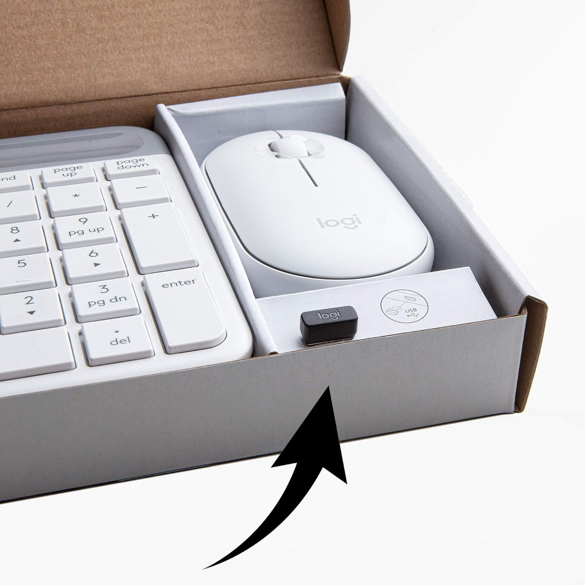 Logitech MK470 Slim Wireless Keyboard and Mouse Combo - Modern Compact Layout, Ultra Quiet, 2.4 GHz USB Receiver, Plug n' Play Connectivity, Compatible with Windows - Off White - PuriLite