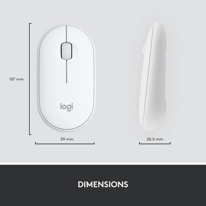 Logitech MK470 Slim Wireless Keyboard and Mouse Combo - Modern Compact Layout, Ultra Quiet, 2.4 GHz USB Receiver, Plug n' Play Connectivity, Compatible with Windows - Off White - PuriLite
