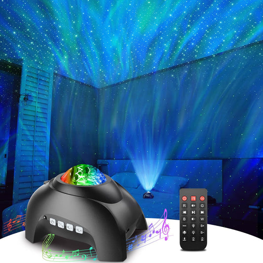 Star Projector, Rossetta Galaxy Projector for Bedroom, Bluetooth Speaker and White Noise Aurora Projector, Night Light Projector for Kids Adults Gaming Room, Home Theater, Ceiling, Room Decor - PuriLite