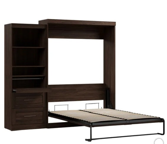 Bestar Boutique Queen Wall Bed 2-piece Set with Pull-out Shelf - PuriLite