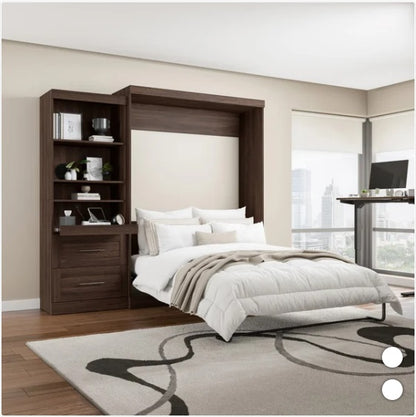 Bestar Boutique Queen Wall Bed 2-piece Set with Pull-out Shelf - PuriLite