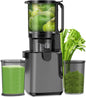 Juicer Machines with 5.8" Extra Large Feed Chute, Cold Press Juicer For Whole Vegetables and Fruits, 350W Professional Masticating juicer Easy to Clean for Batch Juicing (Titanium Gray) - PuriLite