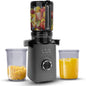 Cold Press Juicer, Slow Juicer Machine Easy to Clean, Self-Feeding Masticating Juicer with Large Feed Chute for Whole Fruits and Vegetables, High Juice Yield, Gray - PuriLite