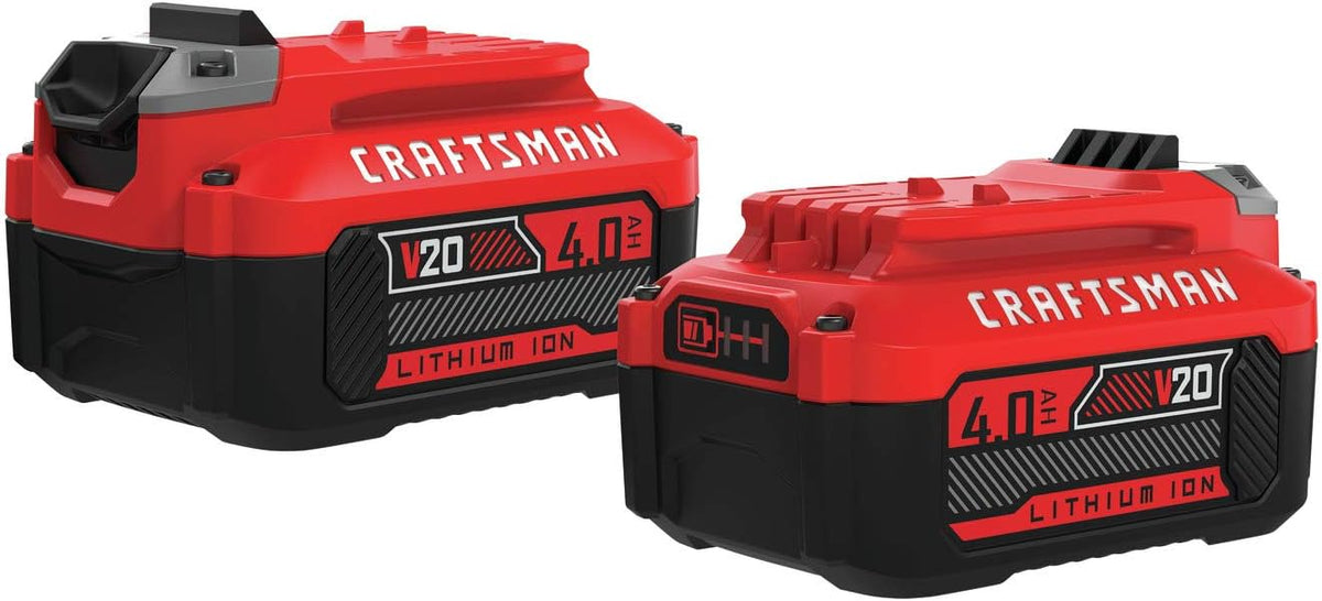 CRAFTSMAN V20 Lithium Ion Battery, 4.0-Amp Hour, 2 Pack (CMCB204-2) - PuriLite