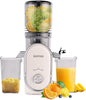 SUSTEAS Cold Press Juicer, 5.3" Feed Chute Slow Masticating Machines with 300W, Fit Whole Fruits & Vegetables, Easy to Clean, High Juice Yield, White - PuriLite