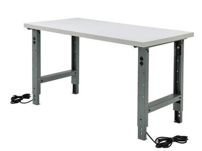 Global Industrial™ Adjustable Height Steel C-Channel Leg For Workbench, 30"D, Gray, Each - PuriLite