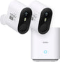 aosu Security Cameras Wireless Outdoor Home System, True 2K HD Night Vision, No Subscription, 240-Day Battery Life, 166° Wide View, Spotlight & Sound Alarm, Motion Only Alert, Support 2.4G / 5G WiFi - PuriLite