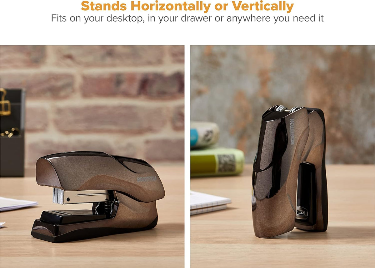 Bostitch Office Heavy Duty 40 Sheet Stapler, Small Stapler Size, Fits into The Palm of Your Hand, Black Chrome - PuriLite