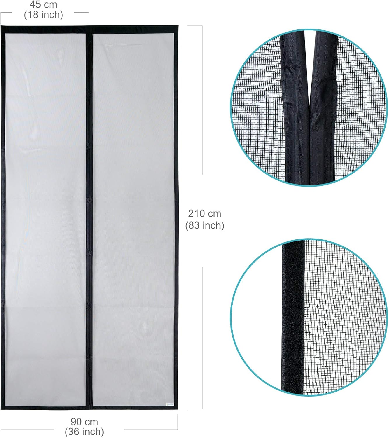 Apalus VP Magnetic Screen Door Deluxe Version Heavy Duty Mesh Curtain, Strong Magnets,Top-to-Bottom Seal Snaps Shuts Automatically(36x38 inch ) - PuriLite