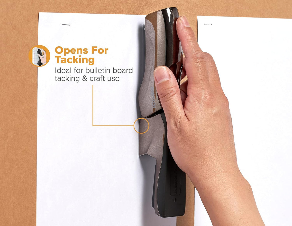 Bostitch Office Heavy Duty 40 Sheet Stapler, Small Stapler Size, Fits into The Palm of Your Hand, Black Chrome - PuriLite