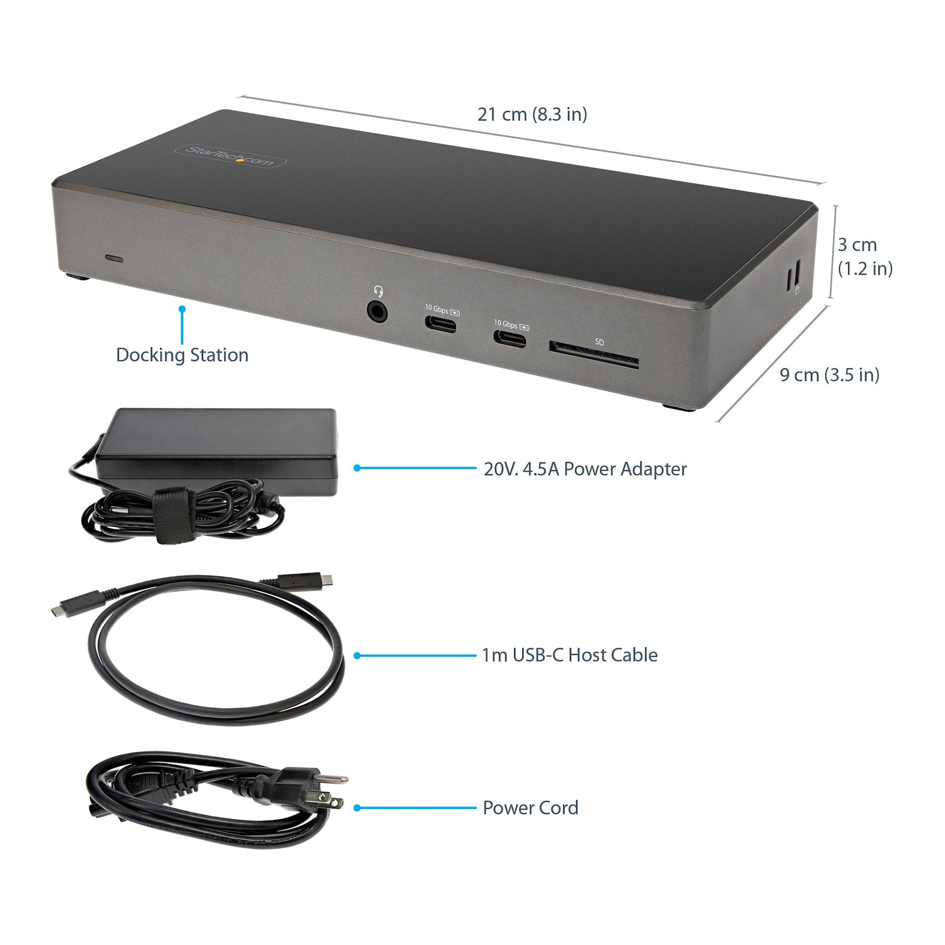 USB C Dock - Triple 4K Monitor USB Type-C Docking Station - 100W Power Delivery - DP 1.4 Alt Mode & DSC, 2x DisplayPort 1.4/HDMI 2.0 - 6xUSB (2x 10Gbps), SD - Windows/Chrome - PuriLite