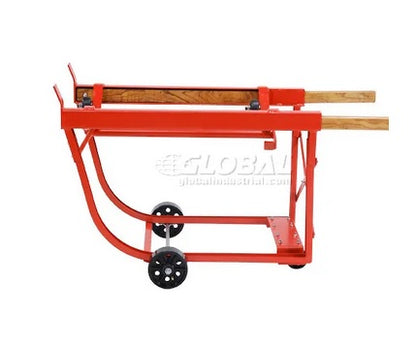 Global Industrial™ Heavy Duty Rotating Drum Cradle with Wood Handles & Steel Wheels - PuriLite