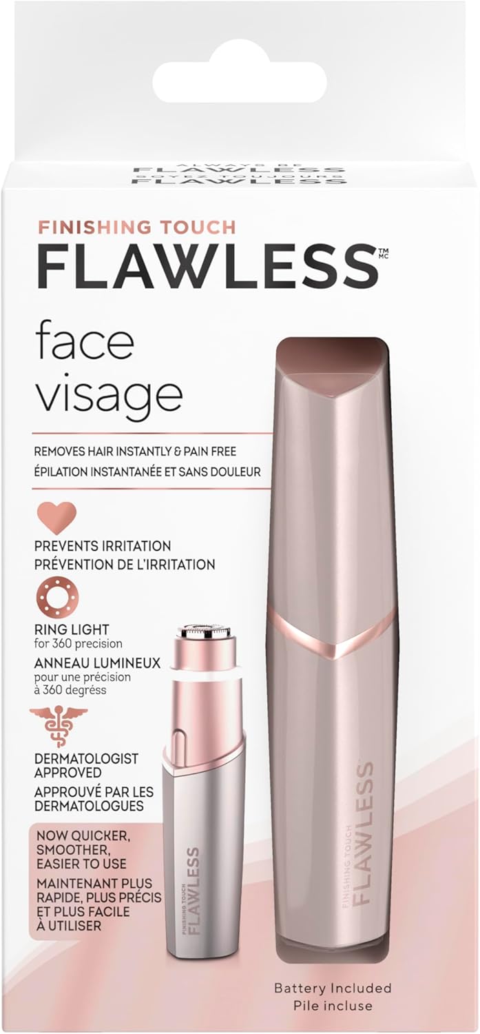 Finishing Touch Flawless Facial Hair Remover, Blush, 1 Count (Packaging may vary) - PuriLite