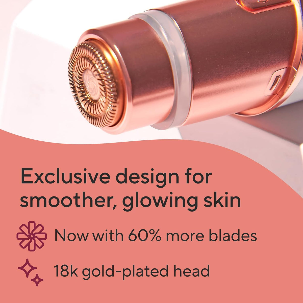 Finishing Touch Flawless Facial Hair Remover, Blush, 1 Count (Packaging may vary) - PuriLite