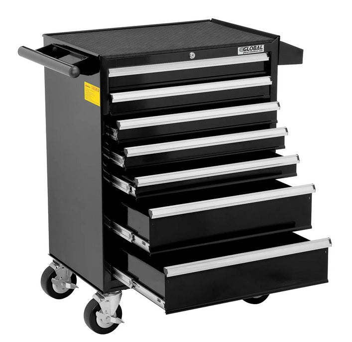 Global Industrial™ 26-3/8" x 18-1/8" x 37-13/16" 7 Drawer Black Roller Tool Cabinet - PuriLite