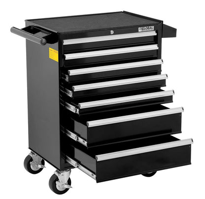 Global Industrial™ 26-3/8" x 18-1/8" x 37-13/16" 7 Drawer Black Roller Tool Cabinet - PuriLite