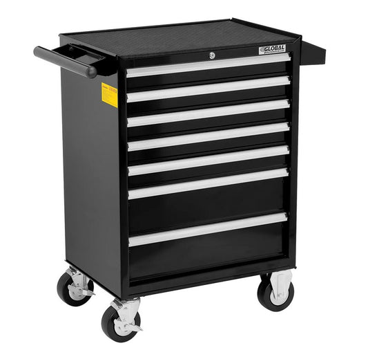 Global Industrial™ 26-3/8" x 18-1/8" x 37-13/16" 7 Drawer Black Roller Tool Cabinet - PuriLite