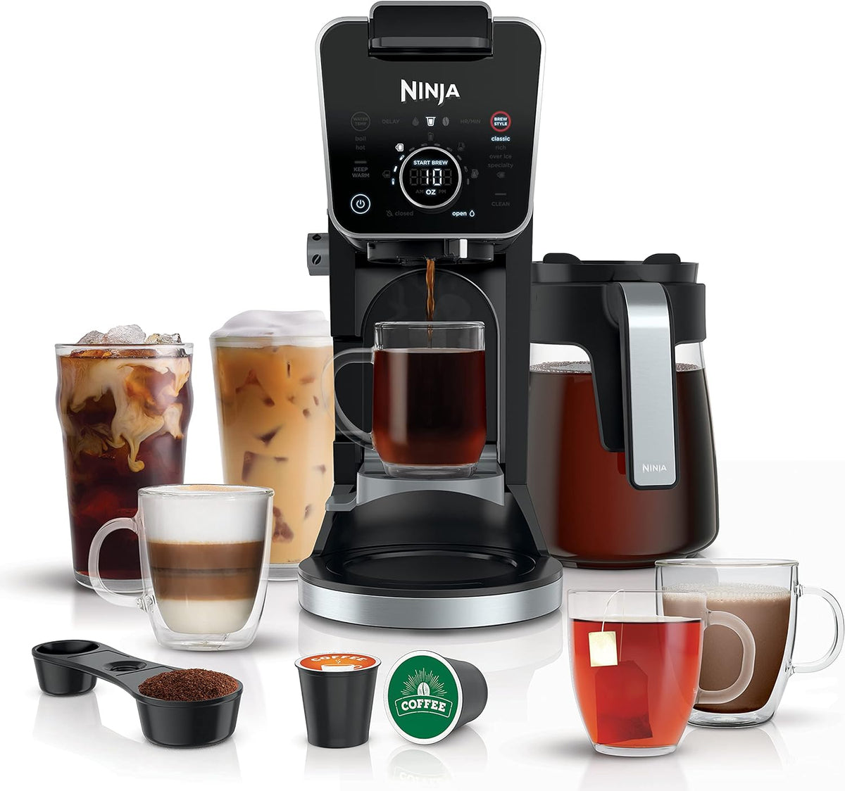 Ninja CFP301C DualBrew Pro Specialty Coffee System, Single-Serve, Pod, and 12-Cup Drip Coffee Maker (Canadian Version) , Black - PuriLite