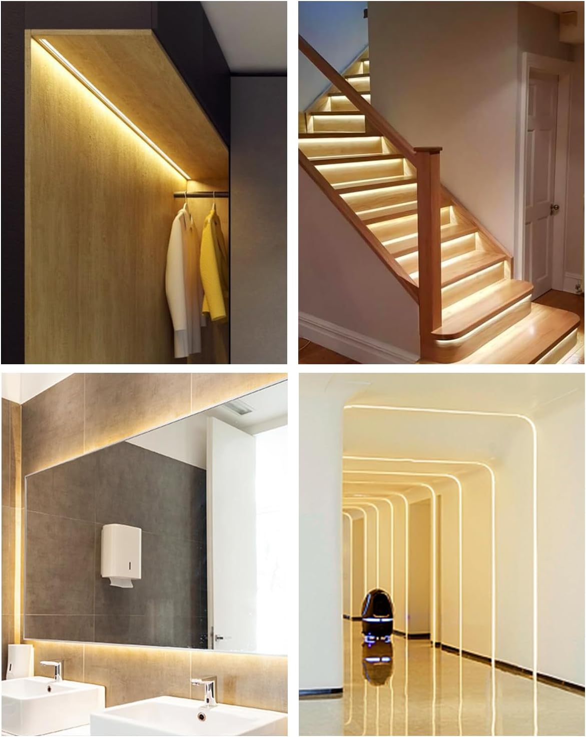 ALITOVE 24V COB LED Strip Lights Warm White 3000K Uniform Glow LED Tape Light 32.8ft 3200 LEDs High Density 320leds/M CRI90 Flexible Dimmable LED Lights for Bedroom Home Cabinet Indoor Decoration - PuriLite