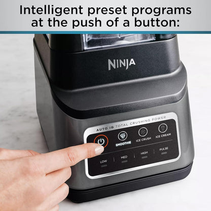 Ninja BN701 Professional Plus Blender, 1400 Peak Watts, 3 Functions for Smoothies, Frozen Drinks & Ice Cream with Auto IQ, 72-oz.* Total Crushing Pitcher & Lid, Dark Grey - PuriLite