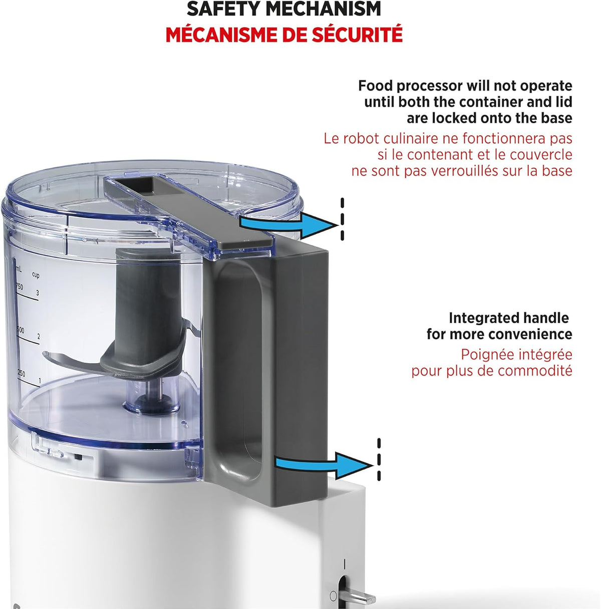 Starfrit Electric Oscillating Food Processor - 4 Cups - Measuring Spoon - High, Low & Pulse Modes - 300W - PuriLite