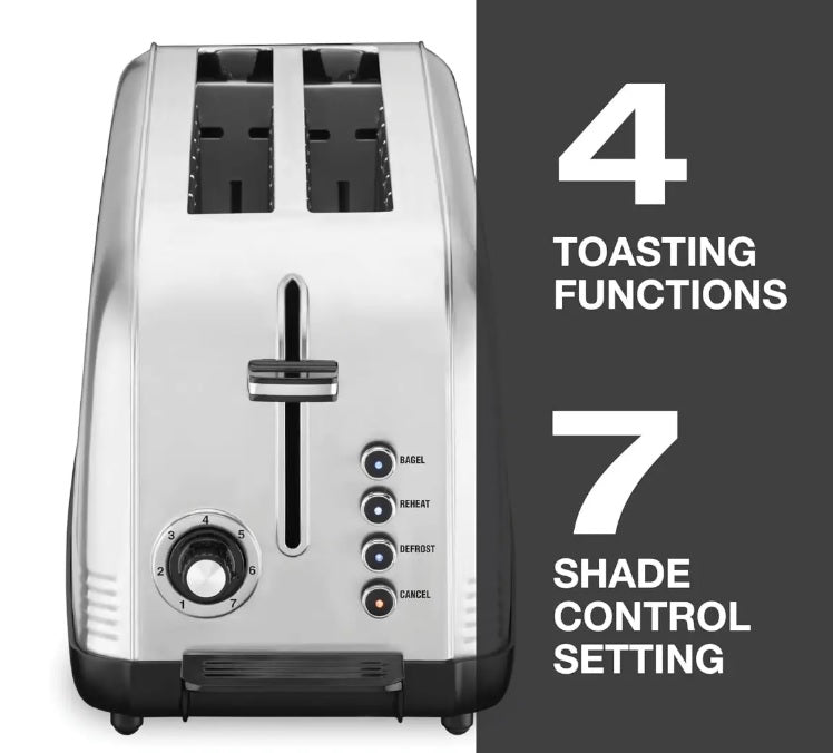Cuisinart Stainless Steel Long Slot Toaster with 7 Shade Settings (CPT2500C) - PuriLite