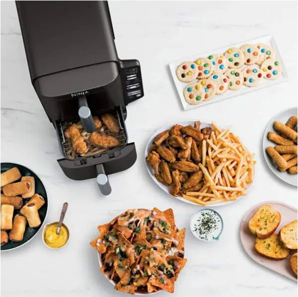 Ninja DoubleStack 2-Basket Air Fryer, DoubleStack Technology Cooks 4 Foods at Once, Space Saving Design, 8 QT, 6-in-1 (SL201C) - PuriLite