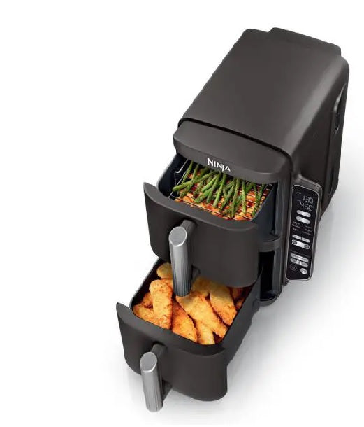 Ninja DoubleStack 2-Basket Air Fryer, DoubleStack Technology Cooks 4 Foods at Once, Space Saving Design, 8 QT, 6-in-1 (SL201C) - PuriLite