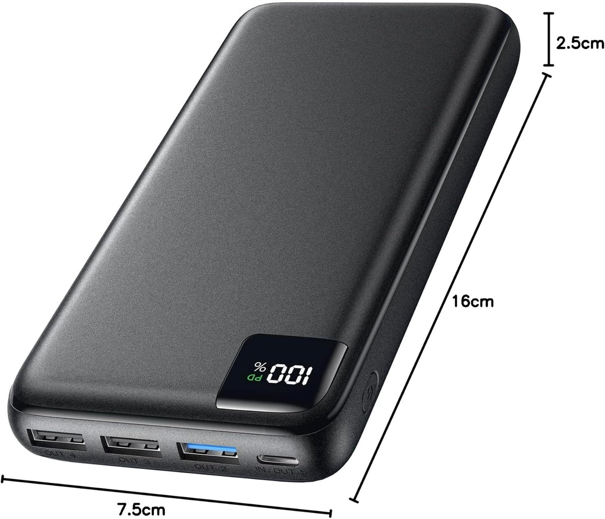 SOARAISE Power Bank 27000mAh, 22.5W USB C in & Out Fast Charging Portable Charger, PD 3.0 QC 4.0 LED Display Phone Battery Pack Compatible with iPhone 16 15 14 13 12 Pro Samsung S21 Google iPad Tablet - PuriLite