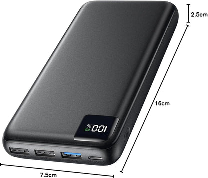 SOARAISE Power Bank 27000mAh, 22.5W USB C in & Out Fast Charging Portable Charger, PD 3.0 QC 4.0 LED Display Phone Battery Pack Compatible with iPhone 16 15 14 13 12 Pro Samsung S21 Google iPad Tablet - PuriLite