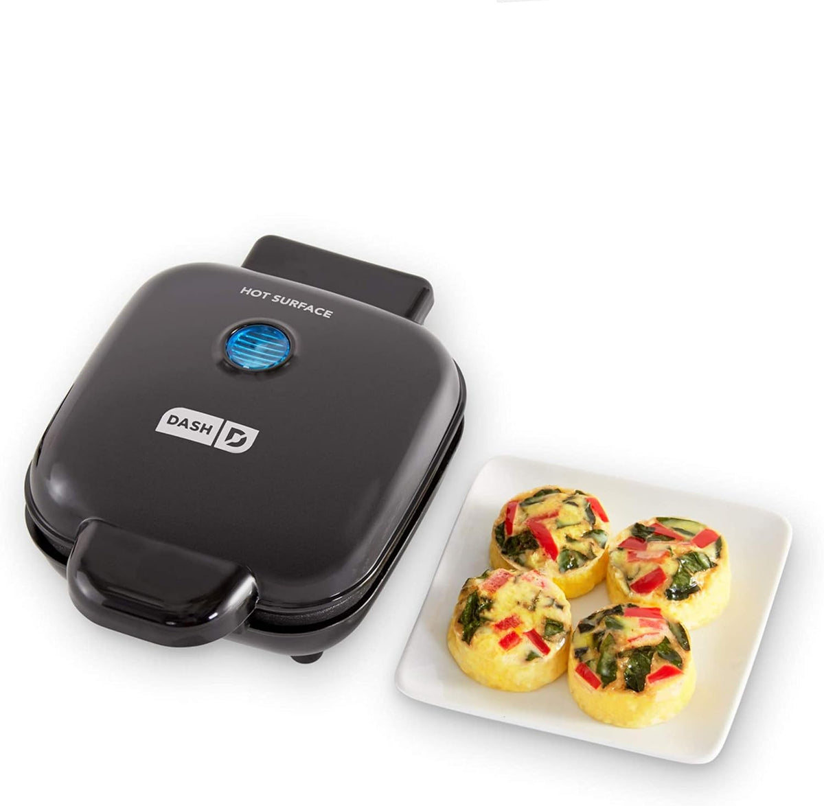 Dash Deluxe Sous Vide Style Egg Bite Maker with Silicone Molds for Breakfast Sandwiches, Healthy Snacks or Desserts, Keto & Paleo Friendly, (1 large, 4 mini) - Black - PuriLite