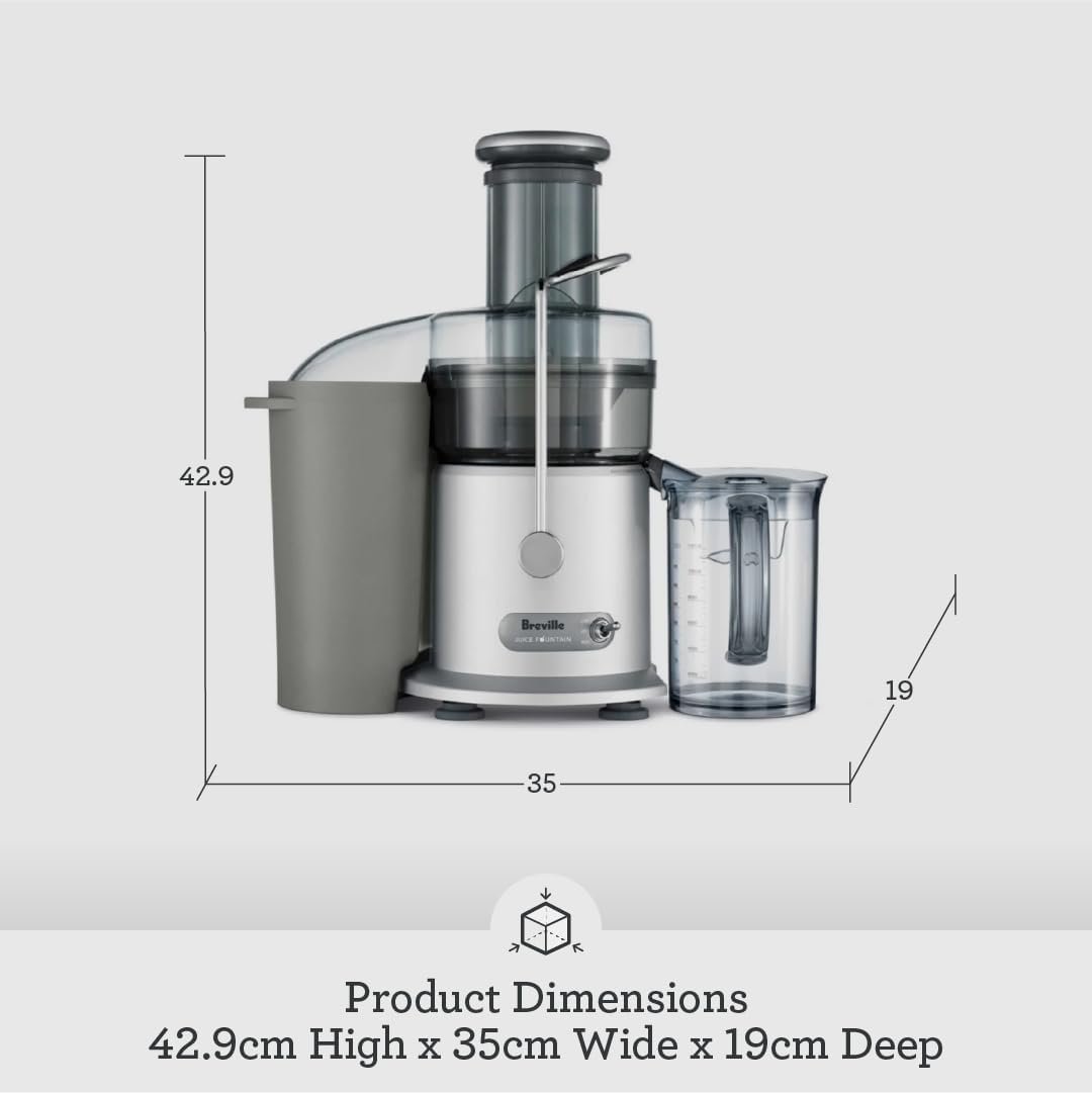Breville Juice Fountain Plus Juicer, Brushed Stainless Steel, JE98XL - PuriLite