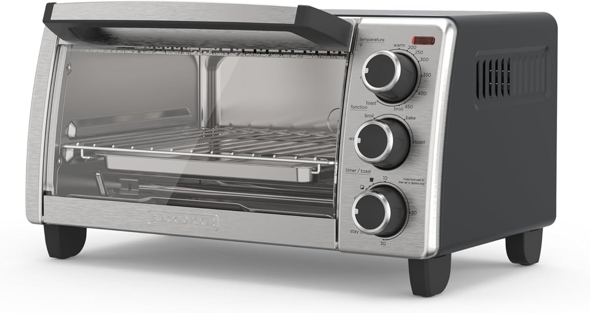 BLACK+DECKER 4-Slice Convection Oven, Stainless Steel, TO1313SBD - PuriLite