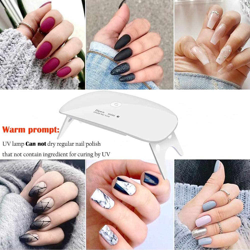 UV Led Nail Lamp uv Nail Light Mini Nail Dryer Portable Curing Light for Gel Nail Polish,6w(White) - PuriLite