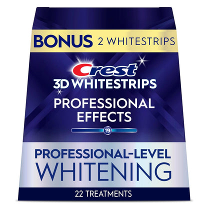 Crest 3D Whitestrips Professional Effects – Teeth Whitening Kit, 22 Treatments (20 + 2 Bonus), Each with 1 Upper/1Lower, 44 Strips – Crest 3DWhite Teeth Whitening Strips - PuriLite