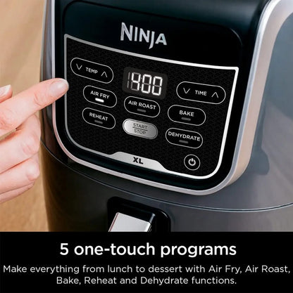 Ninja Air Fryer XL 5.5 Quart Black/Silver (AF150WMC) - PuriLite