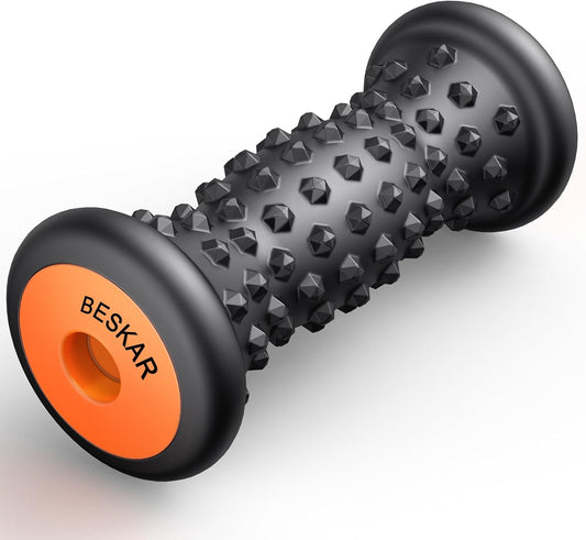 BESKAR Foot Massager Roller for Plantar Fasciitis Relief, Portable, Deep Tissue Muscle Massage, Foot Arch and Heel Pain, Reflexology Tool - PuriLite