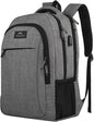 MATEIN Travel Laptop Backpack, Business Anti Theft Slim Sturdy Laptops Backpack with USB Charging Port, Water Resistant College School Computer Bag Gift for Men & Women Fits 15.6 Inch Notebook, Grey - PuriLite