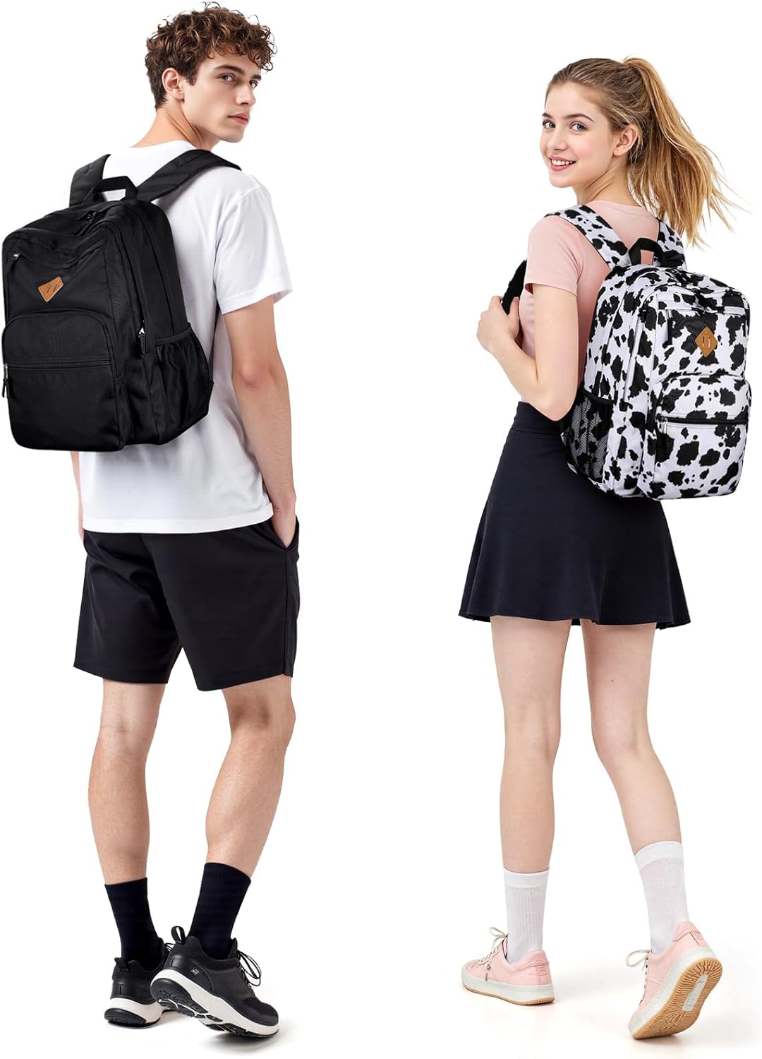 ZORFIN 26L Black Backpack for School, College, and Travel: Water Resistant Bookbag with 8 Compartments - PuriLite