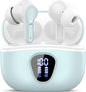 Wireless Earbuds, Bluetooth 5.4 Headphones HiFi Stereo, Bluetooth Earbuds with ENC Noise Cancelling Mic, IP7 Waterproof in Ear Earphones, 48H, LED Display Ear buds for Pad Workout Sports, Azure - PuriLite