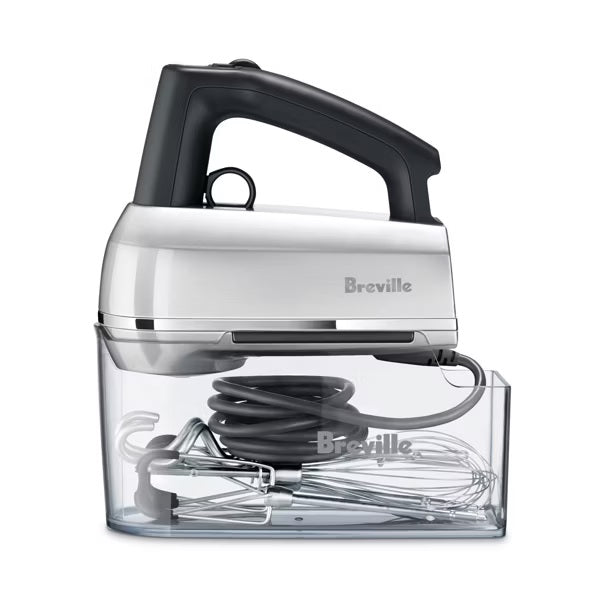Breville Handy Mix Scraper 9-Speed Hand Mixer silver: Stainless Steel, Dishwasher-Safe, Break-Resistant, Handheld Mixer - PuriLite