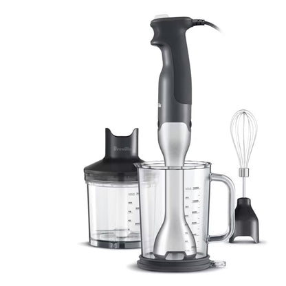 Breville Control Grip Immersion Blender: 15-Speed Handheld Mixer, Stainless Steel, Dishwasher-Safe Parts, 280W, Model BSB510XL - PuriLite
