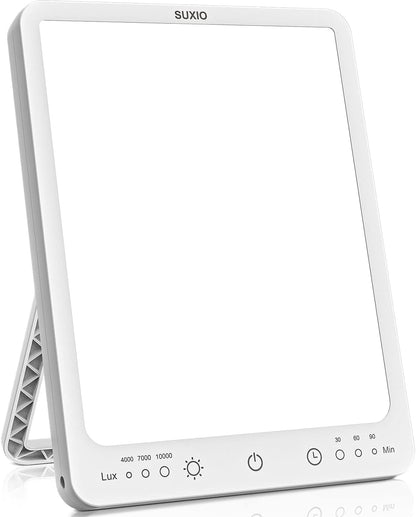 SUXIO Light Therapy Lamp - 10000 Lux Therapy Light, 3 Timing & Mode Happy Lamp, Touch Control Daylight Lamp with Memory Function, Portable Light Therapy Box for Home/Office Use As Lift Mood - PuriLite