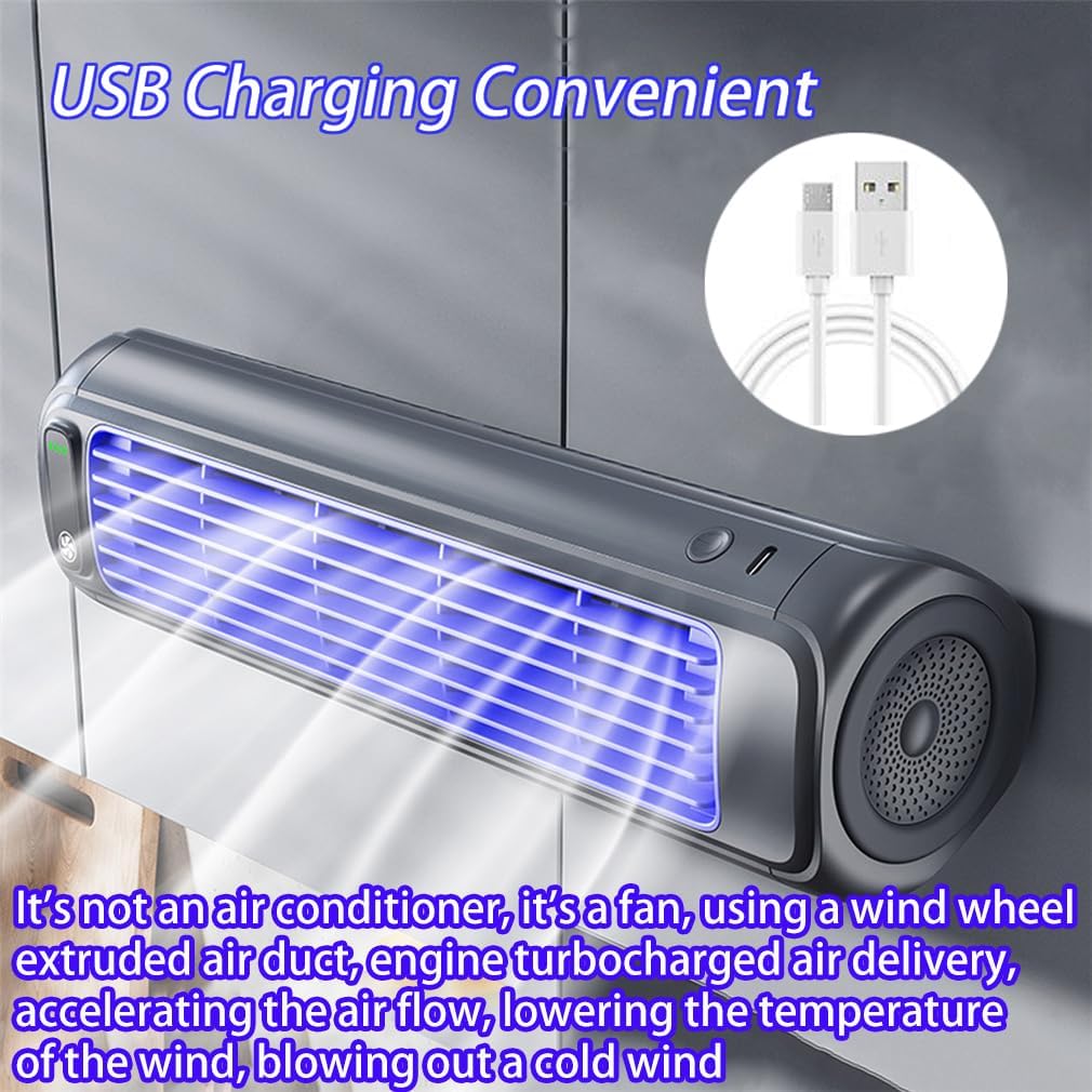 Cooling Ace Air, Portable Ac Conditioner Cooling Fan, Mini Air Conditioner with 3 Speeds, USB Charging, Upgraded Version (Grey) - PuriLite