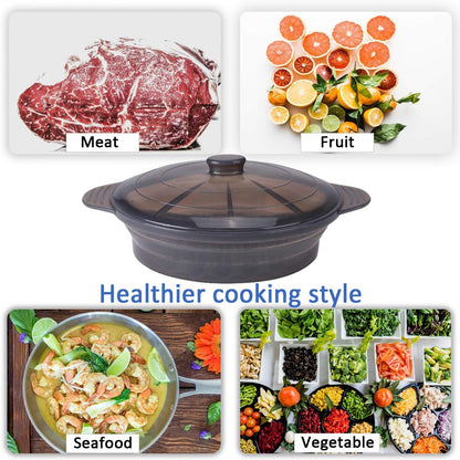 Microwave Steamer Cooker Collapsible Bowl-Silicone Steamer Cookware with Handle Lid for Vegetables Fish Prep Meal Food with Removable Rack BPA Free, Easy to Store, Freezer & Dishwasher Safe - PuriLite